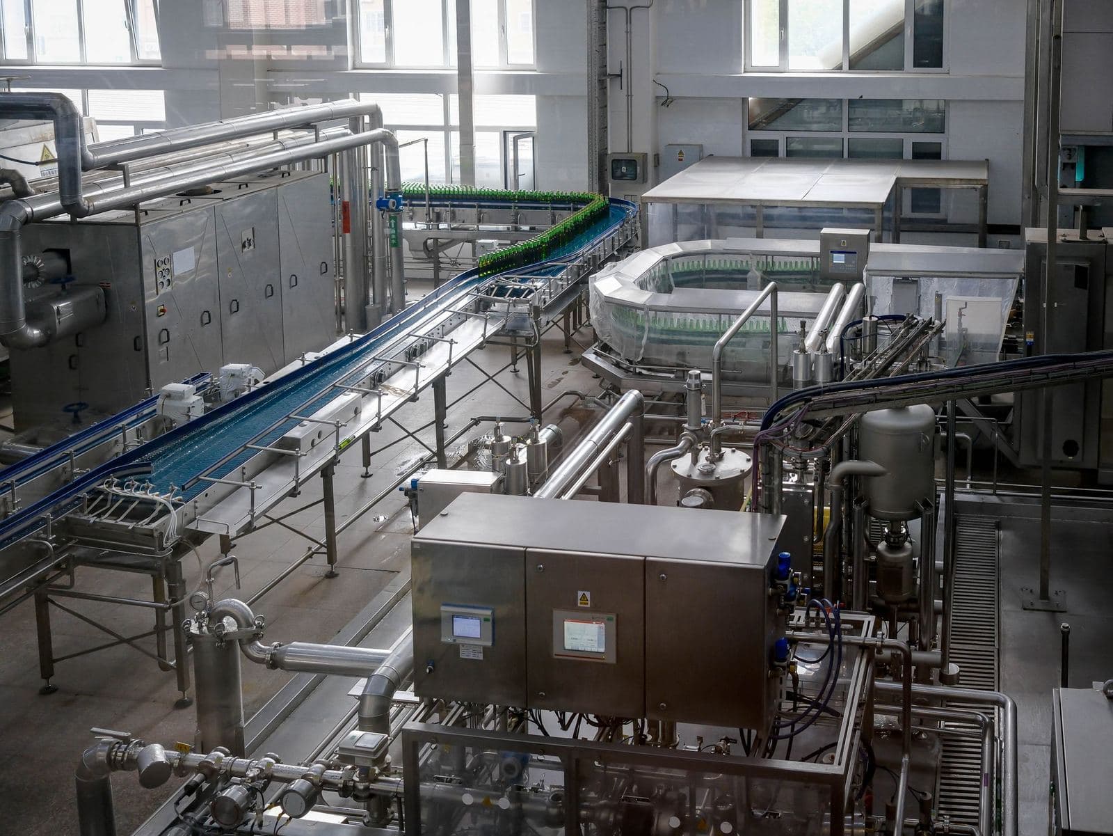 Stainless steel production line in a factory
