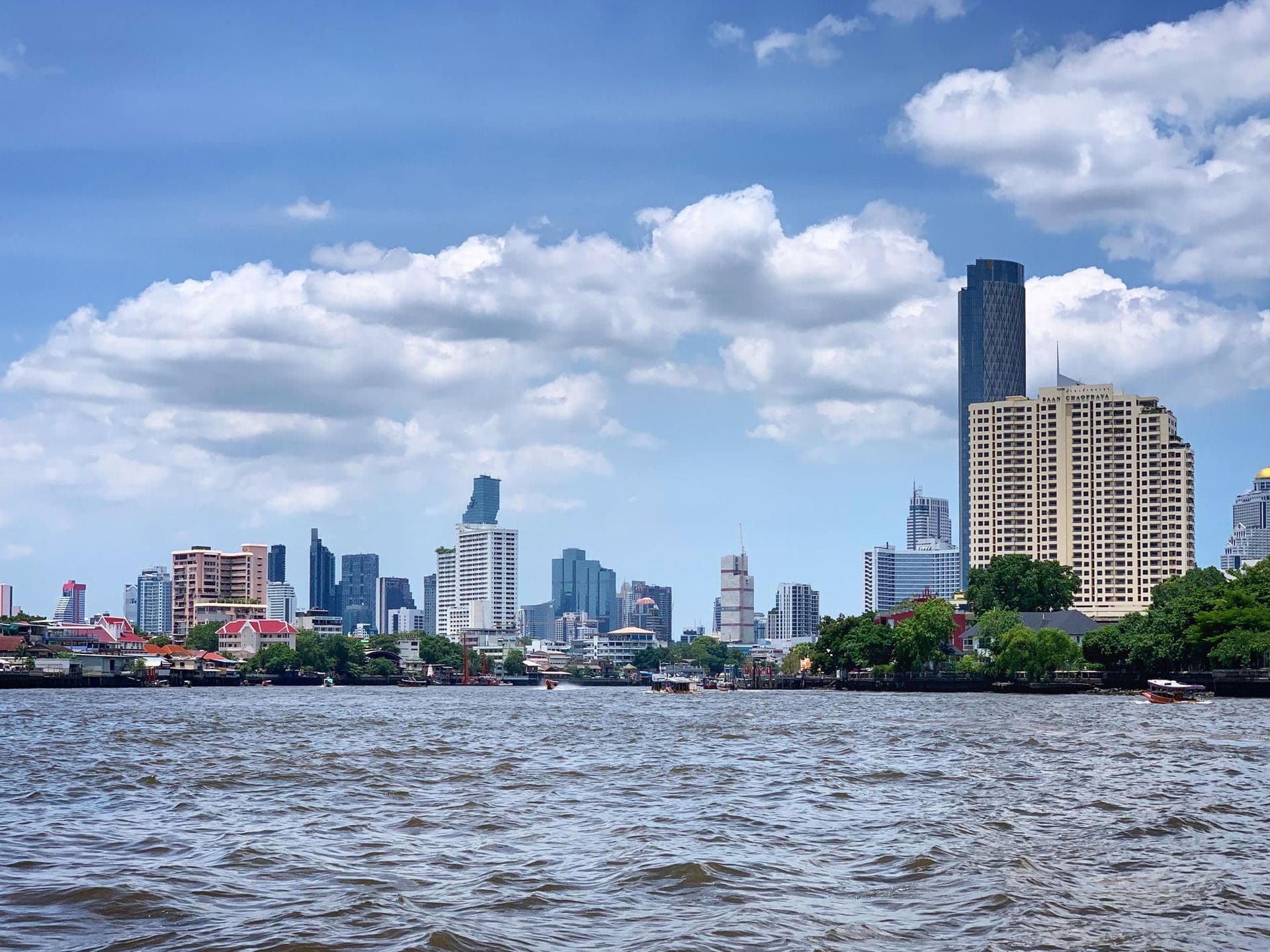 Bangkok skyline along the Chao Phraya river
